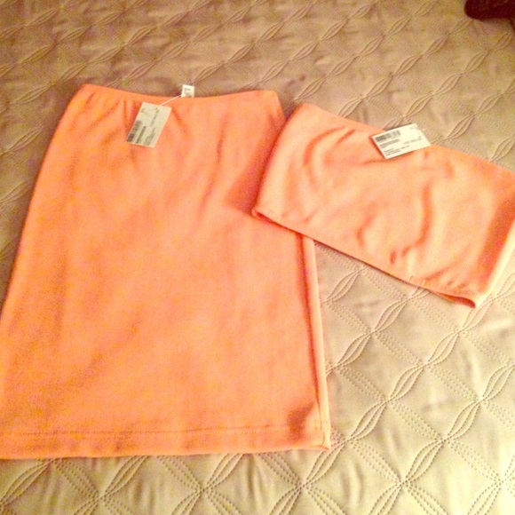American apparel matching peach outfit