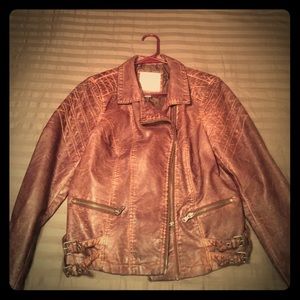 Brown leather feeling jacket