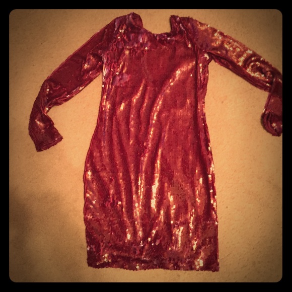 Asos cranberry red sequin dress