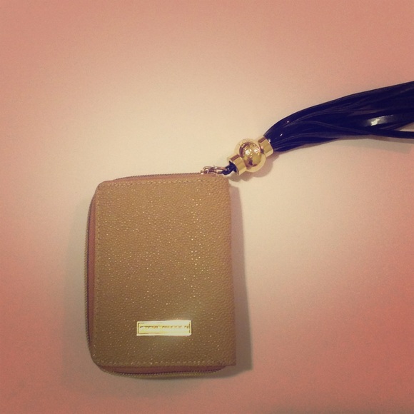 Textured gold mini wallet