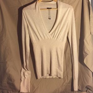 Express light tan/cream long sleeve
