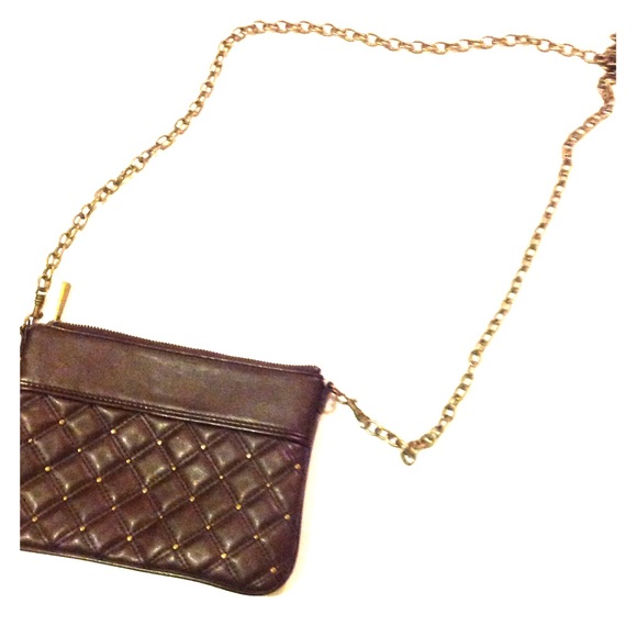 Clutch with gold chain strap