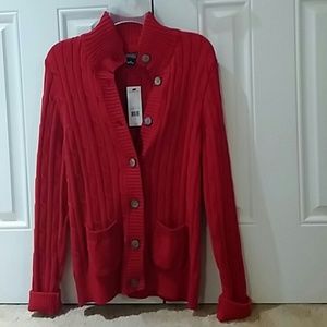 NWT American Living red sweater/ cardigan