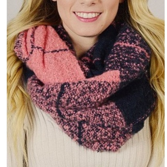 Berry Checkered Infinity Scarf - Picture 1 of 1