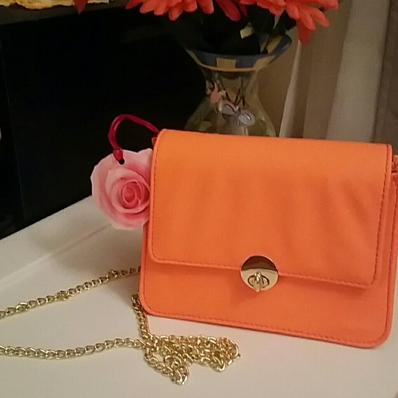 NWT neon orange cross body purse