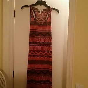 Sexy orange and black maxi dress size