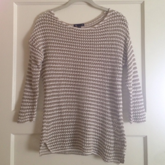 Knitted beige and white Gap sweater