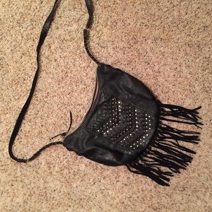 Black fringe bag from Pacsun