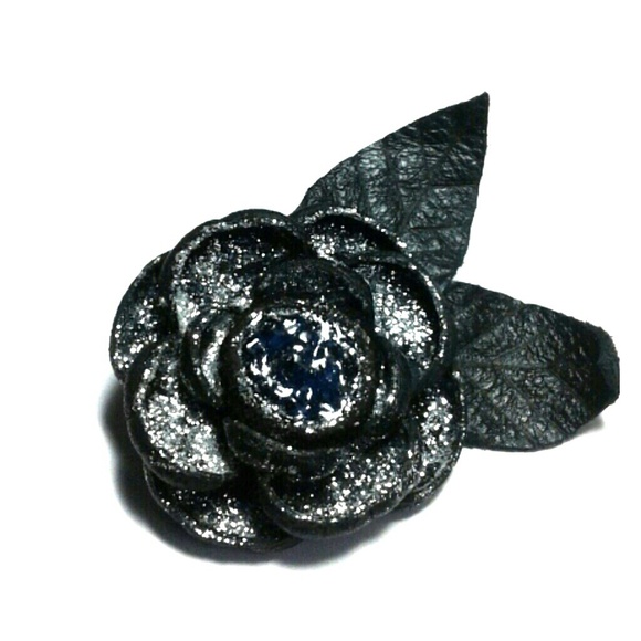 Accessories - Leather Flower Pin