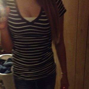 Black and while striped shirt