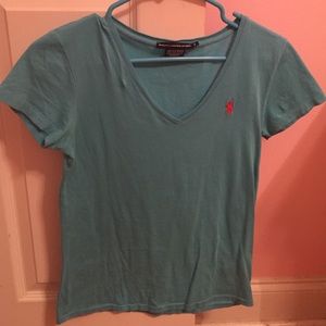 Girls V-Neck polo shirt.