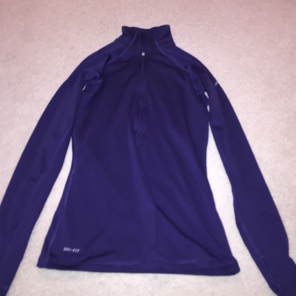 Nike pro purple half zip pullover