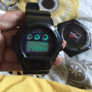 Black with blue and purple g-shock