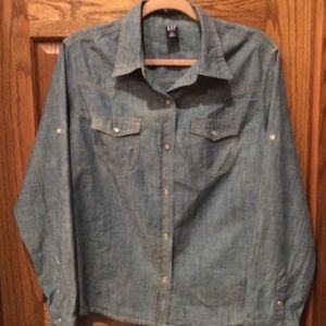 Denium snap front shirt