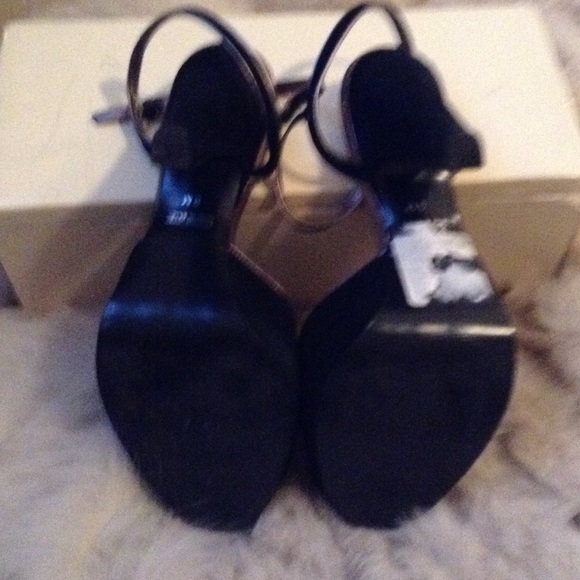 Cassandra Ray Black Suede Ankle Strap Heels - Picture 3 of 4