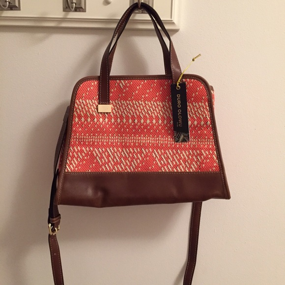 NEW Orange Print Satchel/Cross Body Bag