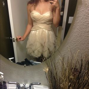 Champagne/nude short homecoming dress