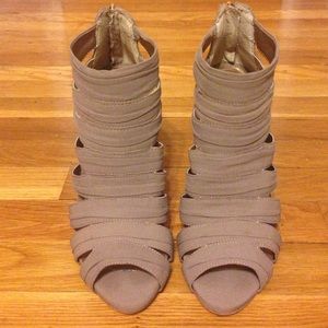 BCBG Beige Gladiator Heels