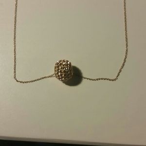 Gold Necklace with Encrusted Ball