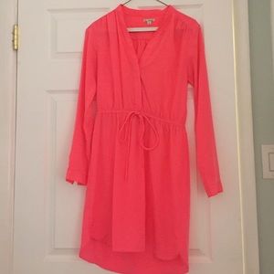 Gap hot pink long sleeve dress size XS