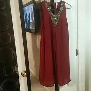 beaded red dress