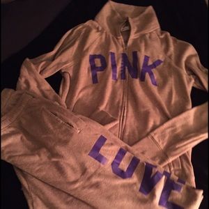 VS PINK full zip and campus sweats
