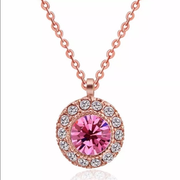 Jewelry - Rose Gold Filled Pink CZ Necklace
