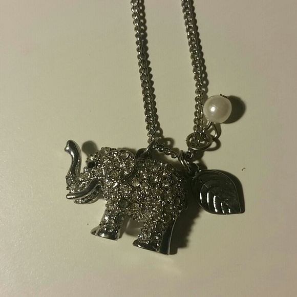 Silver Necklace with Elephant Charm - Picture 1 of 3