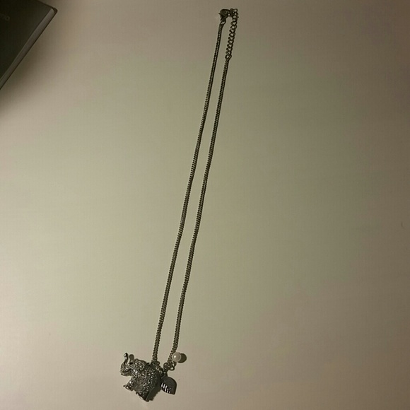 Silver Necklace with Elephant Charm - Picture 2 of 3