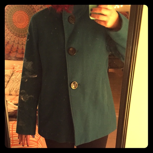 Retro teal peacoat