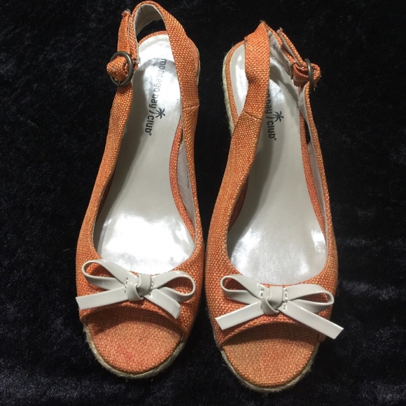 Orange Bamboo wedges