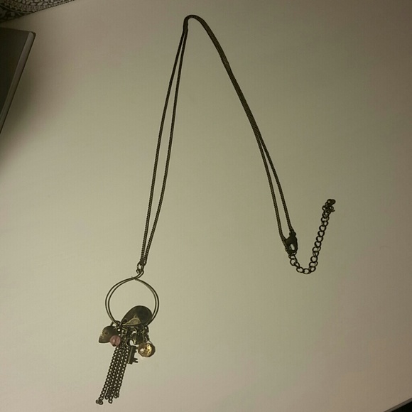 Dark Bronze Long Necklace with Charms - Picture 2 of 2