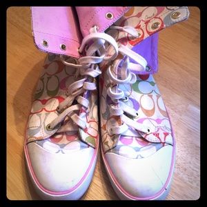 Coach High Top Tennis Shoes Sz 9