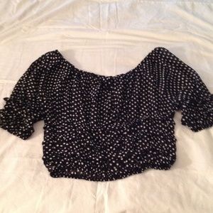 Sheer polka dot blouse