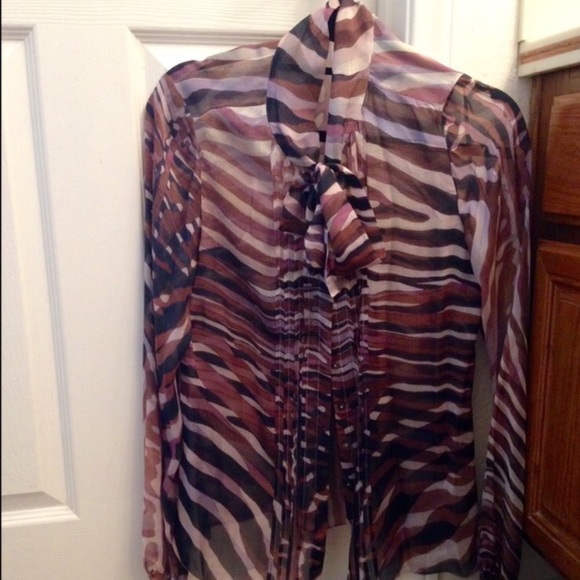 Elie Tahari silk tie neck blouse