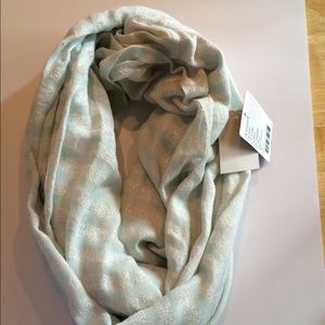 Mint and white striped Infinity scarf