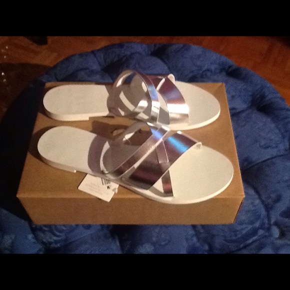 Zara crossover leather slides size 9 EUR 40 - Picture 2 of 3