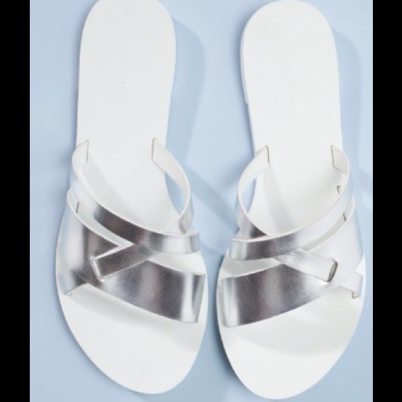 Zara crossover leather slides size 9 EUR 40 - Picture 3 of 3