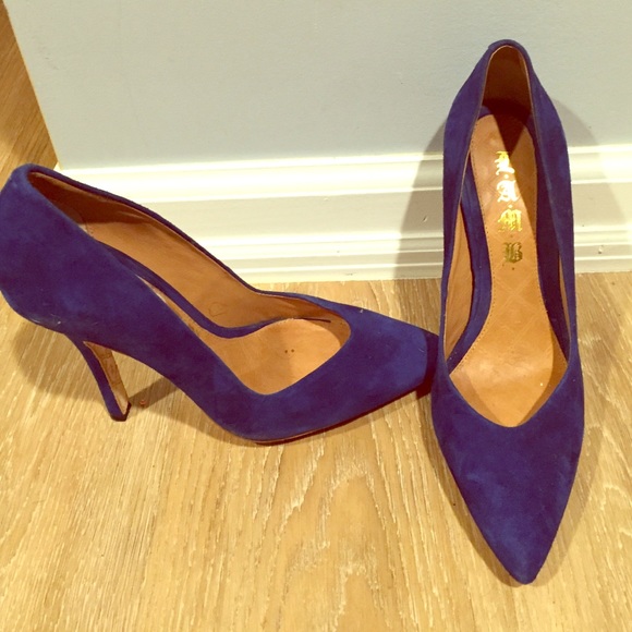 Lamb Blue Suede Pumps
