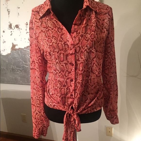 INC snake skin blouse