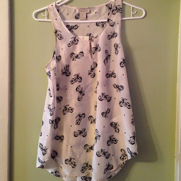 Lucky Brand Motorcycle graphic Blouse