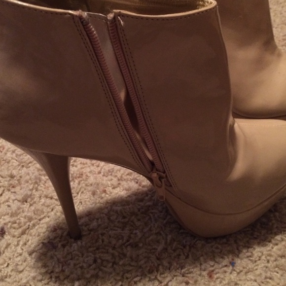 Nude Almond Closed Toe Ankle Booties - Picture 2 of 4