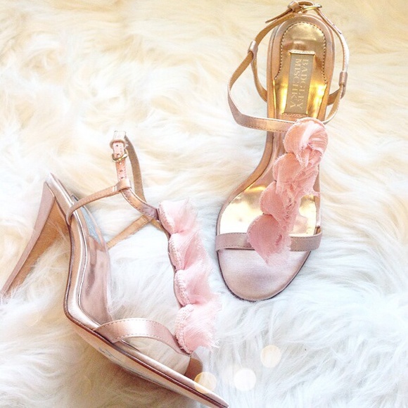 Badgley Mischka Shoes - Badgley Mischka Satin Floral Heels
