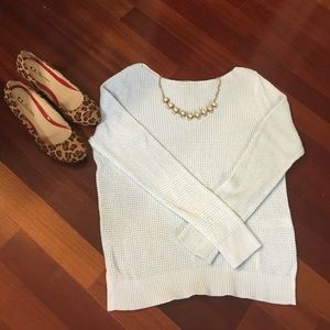Baby Blue boat neck sweater -size Large