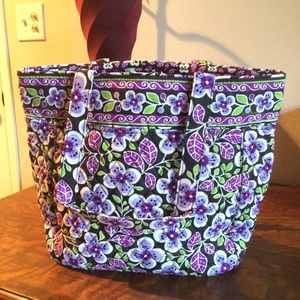 Vera Bradley 3 Pocket Tote in Plum Petals