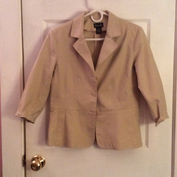 Blazer whose color is tan. Size 10 gently used.