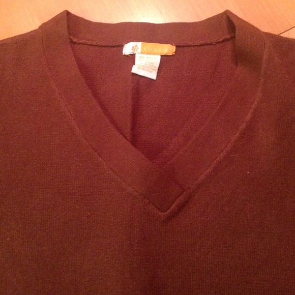 Rust colored v-neck sweater