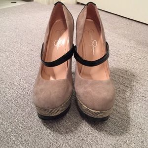 Jessica Simpson mixed media heels