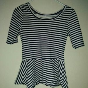 Striped Peplum Top