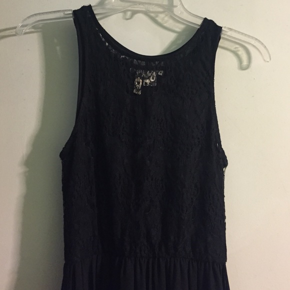 Black Maxi dress with mini skirt underneath.